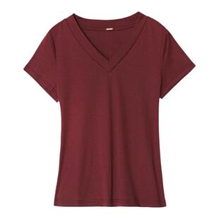 Carolingian高阶成衣T！重磅丝光匹马棉T恤女 气质V领上衣新