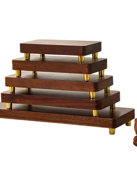 长正方圆形奇石头花盆景佛像茶壶木托实木底座木质工艺品摆件底座