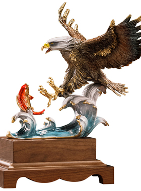 大展宏图铜雄鹰展翅摆件开业贺礼