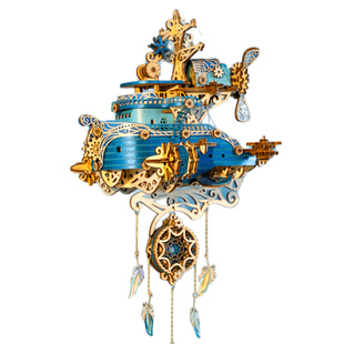 嘟嘟船捕梦网木质拼图拼装模型3d立体手工飞船高级感成人版送女生