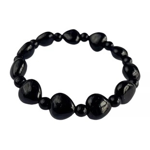 千蕊天然黑金碧玺原石手链 手串电气石原矿手串托玛琳