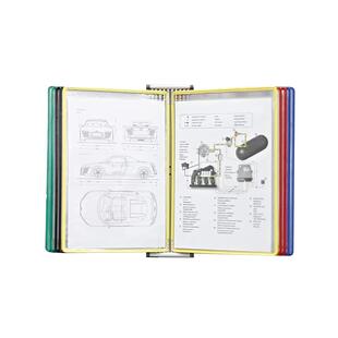 10页壁挂式翻页文件夹A4标准作业指导书5页展示架挂墙办公车间生产资料夹奶茶店多页转轴流程操作活页文件架
