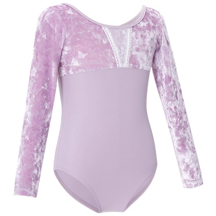 舞蹈服中国舞女童长袖2025新款冬装儿童丝绒连体服芭蕾专用练功服