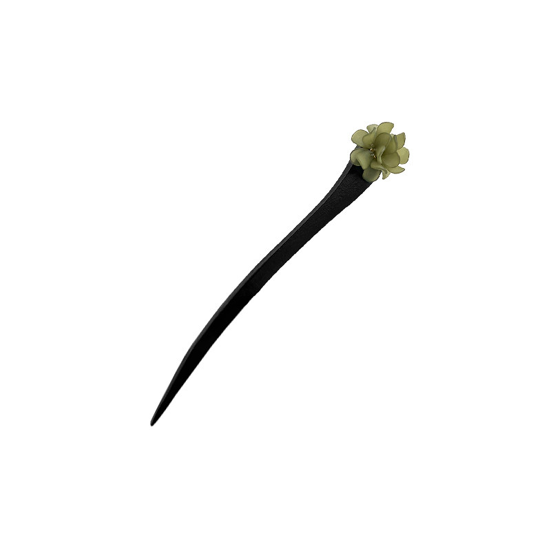 绿色花朵新中式发簪女古风木簪日常通勤马面裙汉服旗袍清冷感发饰