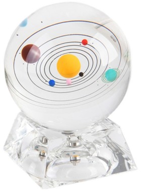 太阳系水晶球摆件3d八大行星天体