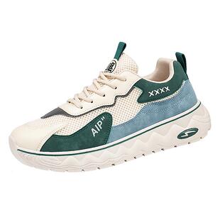 男鞋春季学生户外徒步运动跑步轻便舒适软底不累脚防滑休闲老爹鞋