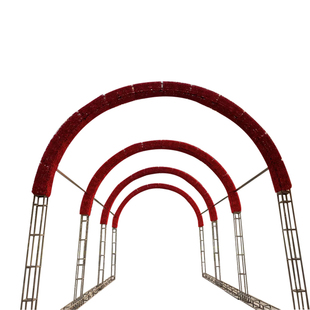 铁艺爬藤拱门户外长廊弧形桁架圆形桁架半圆风车拱门鲜花插花支架