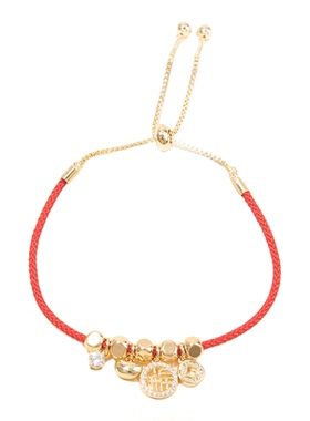 三福新春福气满满手链单条 喜庆潮流个性首饰配饰链条850988