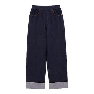 唐诗逸同款CRUSH Collection2025年早秋新款慵懒风牛仔长裤休闲裤