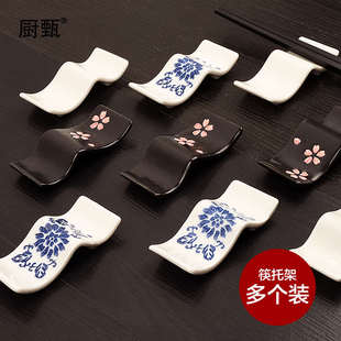 筷子架陶瓷筷架筷子托家用日式勺子架汤匙托酒店摆台放筷子的架子