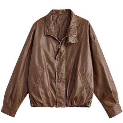 皮外套女款2025秋冬新款爆款洋气