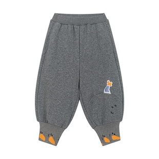 马拉丁儿童裤子25冬装新款趣味胡萝卜鼻子雪人针织长裤