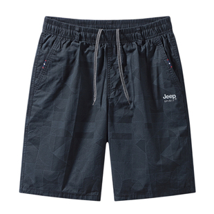 吉普男士纯棉短裤夏季2026新款宽松外穿5分裤休闲运动五分裤男款