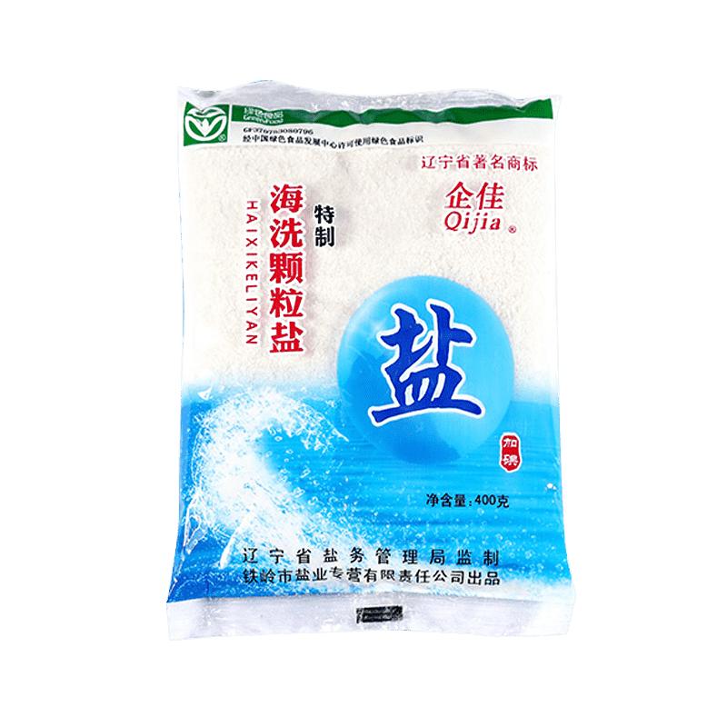 企佳海盐400g*12袋粗盐食用家用不含抗结剂食品加碘食用盐整箱