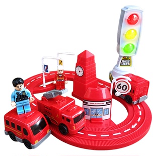 成乐美上链发条轨道车玩具高铁小汽车和谐号火车套装益智男孩上弦