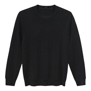 Degre Zero羊绒衫男士圆领毛衫柔软保暖舒适针织毛衣黑色