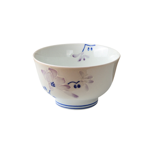 陶瓷家用面碗釉下彩中号碗聚会通用耐高温可微波炉中式菜碗花卉碗