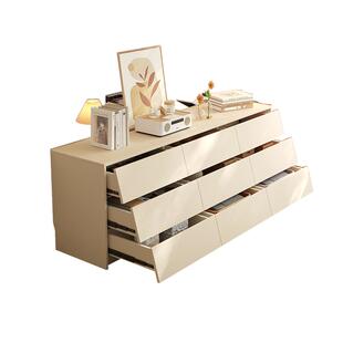 橡木定制实木斗柜客厅靠墙白色置物卧室床尾柜斜抽九斗收纳储物柜