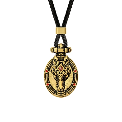 【新品】MONOLOGUE独白北纬三十度复古黄金马盾牌吊坠配绳MRV130