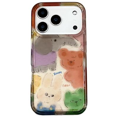 彩色小动物适用苹果手机壳