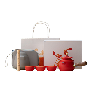 故宫鎏金侧把壶旅行茶具套装