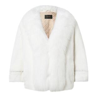 La Koradior拉珂蒂商场同款时尚新款水貂毛领皮草大衣九分袖上衣