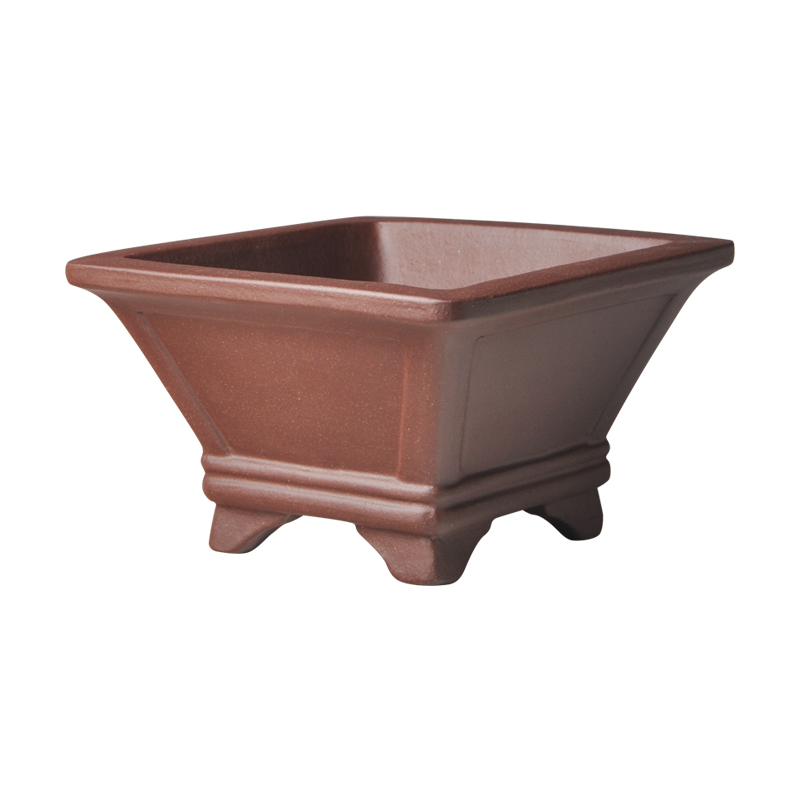 宜兴紫砂花盆 小号紫泥盆景盆马槽四方菖蒲多肉盆栽花盆清仓特价