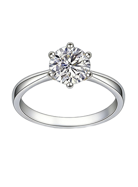 纯银5层18K真金镀金D色莫桑钻戒