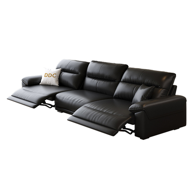 2025新款黑色头层全青真牛皮沙发