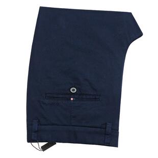 富绅夏季纯棉免烫商务弹力男休闲裤中青年藏青色直筒西裤中腰长裤