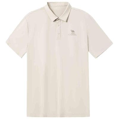 骆驼男装POLO衫男2025夏季透气亲肤翻领纯色短袖宽松吸湿速干半袖