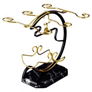 红酒杯架勃艮第红酒杯家用奢华高脚杯醒酒器酒具套装酒柜装饰摆件