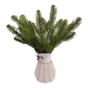 仿真假松枝三叉松针 diy手工圣诞花环材料圣诞装饰植物墙布置配件