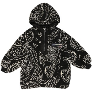 啦芙莱冬新款儿童腰果花羊羔毛外套男女中大童加厚外套潮2231