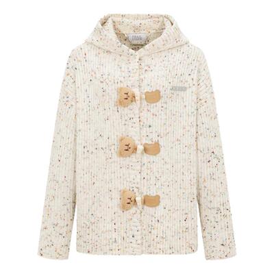 FRAILSTATE 25新款小熊玩偶彩点连帽针织开衫外套银泰百货 301260