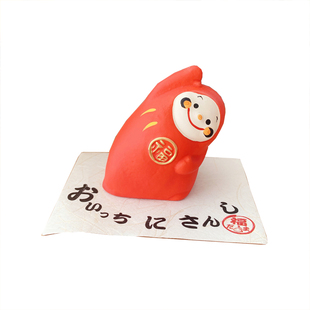 现货日本进口京都龙虎作达摩兔子猫咪相扑招财福家居桌面车载摆件