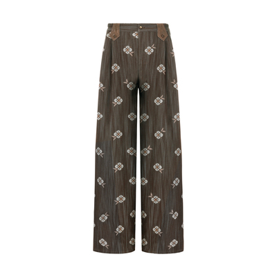 山谷少年复古宽松直筒潮流长裤