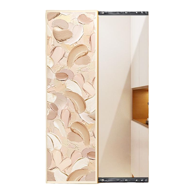 奶油风玄关装饰画抽象花卉推