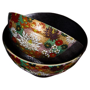 日本原装进口九谷烧日系陶瓷釉下彩花卉情侣碗夫妇大小对碗家用