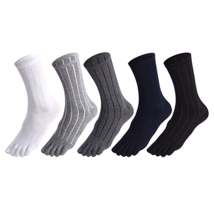 唐城故事五指袜男棉袜秋冬季长筒袜透气吸汗男士高筒分趾棉袜子