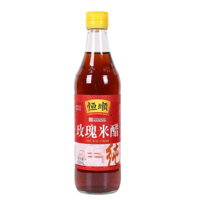 恒顺玫瑰米醋500ml*3瓶家用酿造