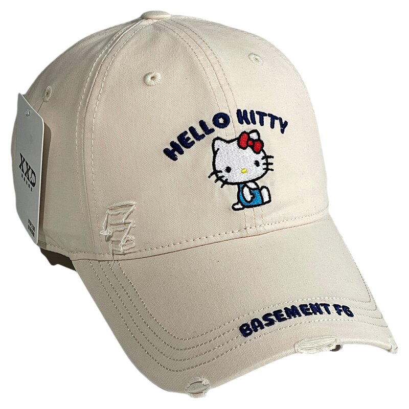 HelloKitty帽子女复古豹纹鸭舌帽新款软顶大头围棒球帽宽檐显脸小