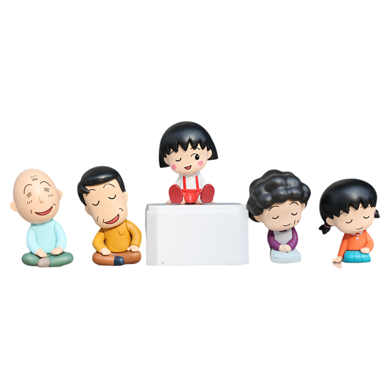 樱桃小丸子家人肩靠肩盲盒手办