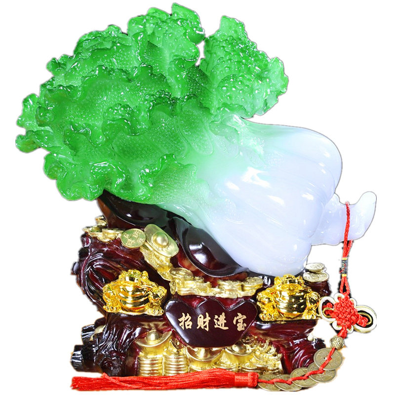 玉白菜金蟾公司隔断客厅电视摆件