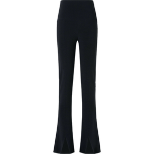 【折扣】Norma Kamali 女黑色弹力微喇紧身喇叭裤休闲裤