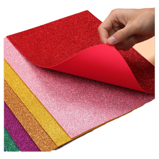 海绵纸手工diy制作材料泡沫纸彩色手工纸闪光粉色套装幼儿园大张90cm加厚儿童学生折纸软薄剪纸卡纸玫瑰花