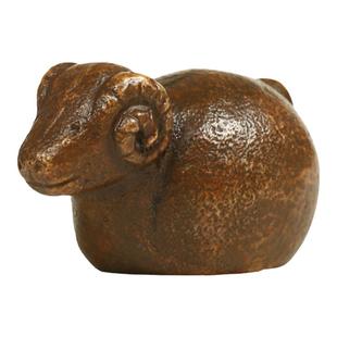 小羊青铜镇纸镇尺黄铜金属实心 创意可爱压宣纸黄铜书法学生生肖羊文房四宝书法用品镇纸小摆件