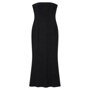 skirt纯色抹胸开叉修身长裙女抹胸包臀裙长款white satin women