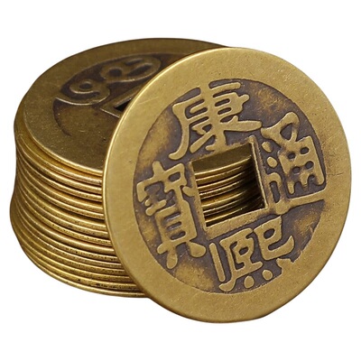 2.4-4.2cm加厚实心纯黄铜钱散钱