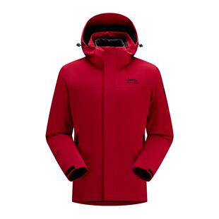 【荒野X】Jeep三合一羽绒冲锋衣女红色羽绒服防风保暖登山外套男